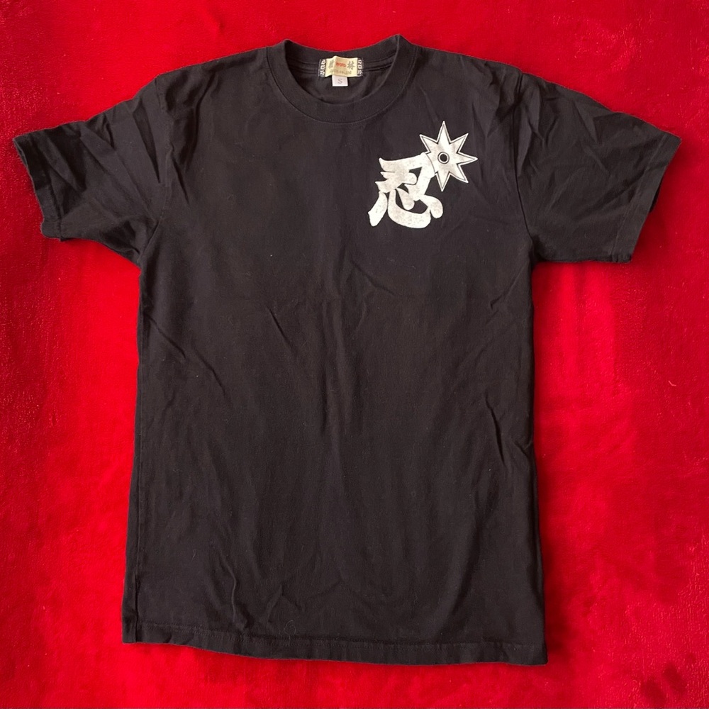 Kyoto Men's Short Sleeve Crew Neck Ninja Back Graphic Black T-Shirt Sz: S